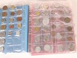a lot of coins in a plastic case on the table
