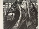 an illustration of a man in a fur coat holding a knife