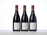 three bottles of wine sitting on top of a table next to each other