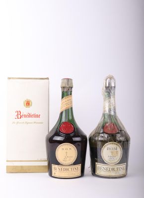 two bottles of wine sitting next to each other on a table