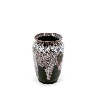 ACCOLAY - Vase en faïence émaillée à col évasé à décor de co…