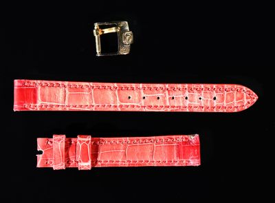 CHOPARD Bracelet de montre cuir rouge et boucle métal doré. … - Photo 1
