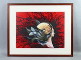un tableau représentant une femme avec un coquillage sur la tête