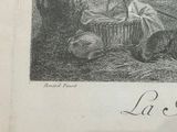 a black and white drawing of a woman sitting in a chair