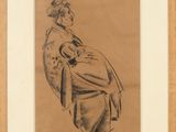 l'image d'un dessin représentant un homme assis sur une chaise