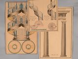un dessin représentant un escalier en colimaçon à côté d'un autre dessin représentant un escalier en colimaçon