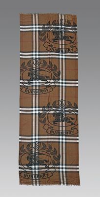 burberll check scarf with horse and carriage print