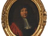 portrait of a man in a red coat with a white collar