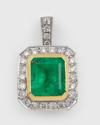 an emerald and diamond pendant