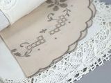 a close up of a table with a napkin on it