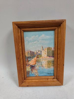 an image of a painting of a boat in a body of water