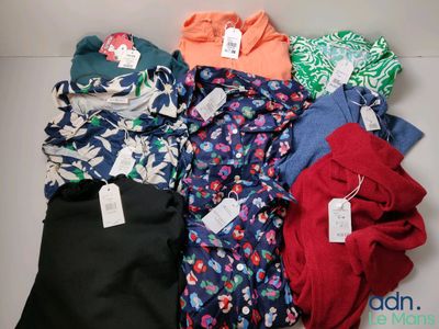 a lot of clothes that are sitting on a table