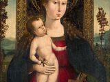 an image of a painting of a woman holding a baby