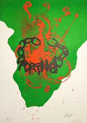 une image représentant une affiche verte et rouge sur laquelle figure une carte de l'Afrique