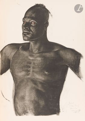 drawing of a man with no shirt and no shirt on his chest