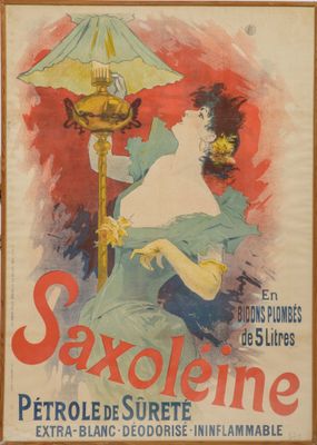 an old poster of a woman holding a lamp in her hand