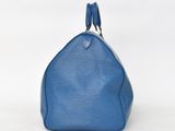 louis vu vu blue epi leather handbag