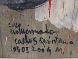 a picture of a painting on the wall with writing on it