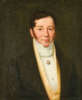 portrait of a gentleman in a yellow vest and white shirt