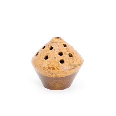 Pique-fleur en grès émaillé dans les tons bruns. XXIe siècle…