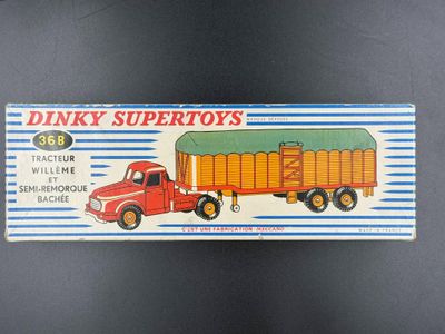 DINKY TOYS FRANCE-36 B Tracteur Willème et Semi-remorque bâc…