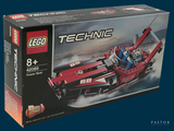 a box of lego technics on a blue background