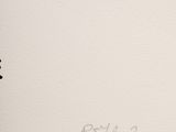 a black and white drawing on a white wall