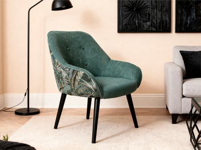 Lot DE 4 Fauteuils 65x56x80cm Vert Jaquard