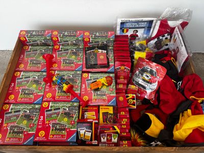 a wooden box filled with toys and other items