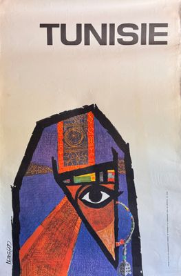 une image représentant une affiche sur laquelle figure le visage d'une femme
