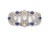 une broche Art déco en saphir et diamants