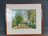 une image représentant un tableau représentant un jardin avec des fleurs et des arbres