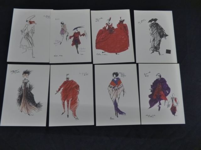 Série de 8 costumes d’opéra avec menus Air France