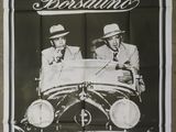an old movie poster of two men sitting in a car