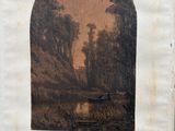 une photo d'une photo représentant une rivière, dans un cadre