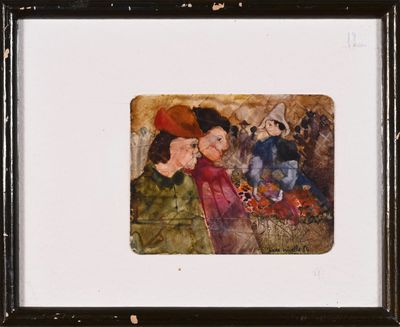 une photo d'un tableau représentant deux femmes dans un jardin