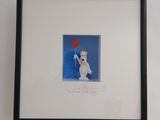 a picture of a picture of a snowman holding a heart balloon