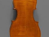 an old violin with a wooden back and a long neck