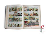 an open book with a picture of a bunch of people