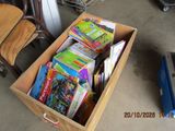 a wooden box filled with lots of school supplies