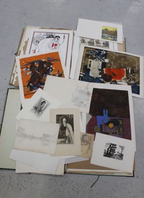 Lot d'estampes et affiches contenues dans deux portefeuilles… - Photo 1