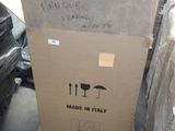 a cardboard box that is sitting on a pallet