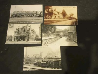 381.25 - Lot DE Photos ET Reproductions DE CP Thematique Fer…