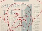 une image représentant un journal sur lequel figure le dessin d'un homme portant un chapeau