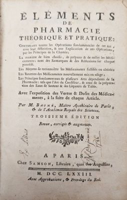[PHARMACOPÉE] BAUMÉ "Éléments de pharmacie théorique et prat…