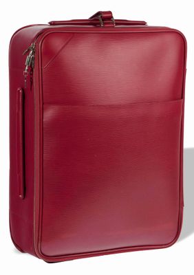 LOUIS VUITTON Valise de voyage fuschia 'HORIZON 55' cuir épi…