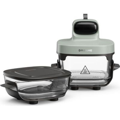 two pieces of glass food containers with lids and lids on a white background