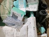 a cardboard box filled with baby items and diapers