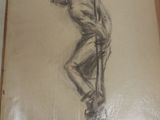a drawing of a man on a skateboard on a book