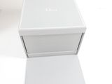 a picture of a white box with a logo on it